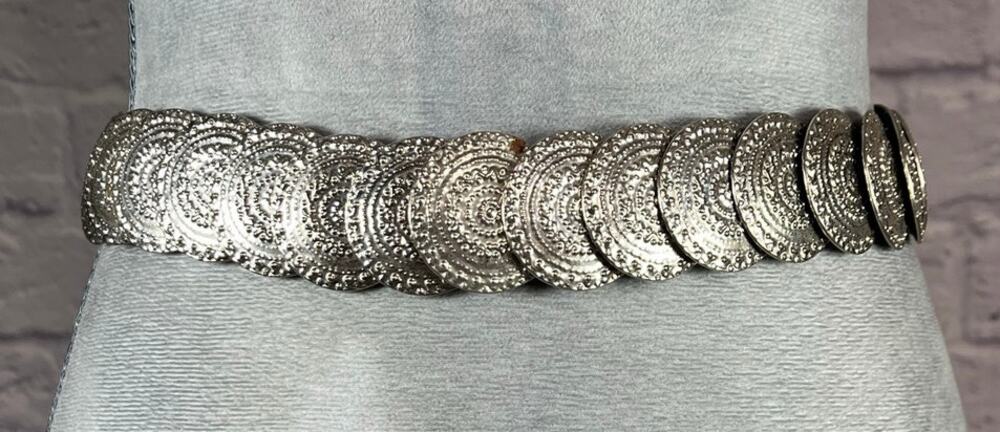 Vintage Boho/Bollywood Silver Medallion Chain Belt